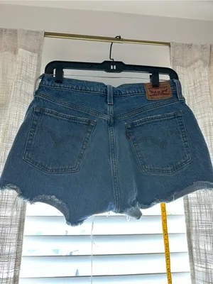 Levi's Women's Blue Distressed Cutoff Denim Shorts Size 28 thumbnail 4