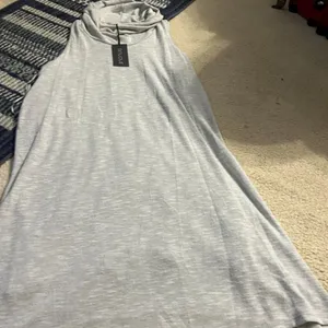 NWT Sinuous sleeveless dress cowl neck grey‎ L thumbnail 2