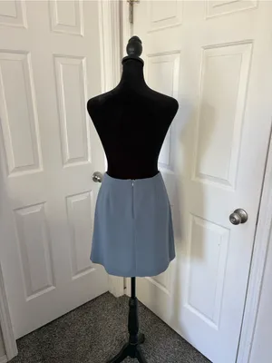 Rampage Vintage Muted Blue Mini Skirt with Side Slit thumbnail 4