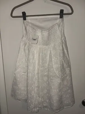Altar'd State Paige White Strapless Eyelet Mini Dress thumbnail 8