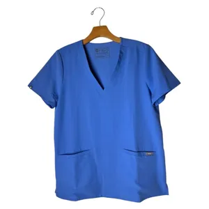 Figs Shirt Women Small Blue Casma‎ Three Pocket Short Sleeve Scrub Top Medical thumbnail 2