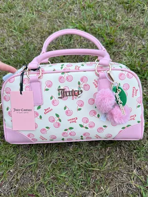 Juicy Couture "Cherry Girl" satchel bag in a soft white and pink colorway nwt thumbnail 2