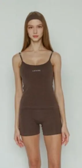 Layere Organic Cotton Espresso Brown 4” shorts high rise thumbnail 1