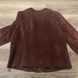 Bernardo Size 1X Burgundy Genuine Leather Full Zip Blazer thumbnail 6