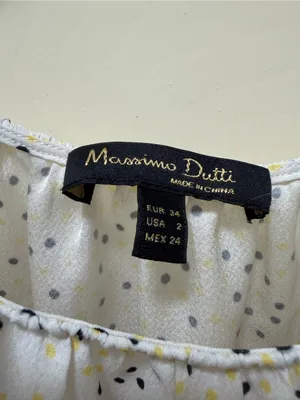 Massimo Dutti White Cami with Navy and Yellow Polka Dots thumbnail 2