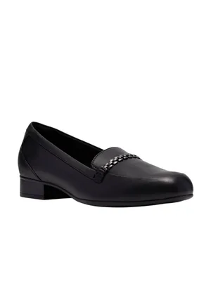 NWT Clarks Juliet Mia Leather Loafer Flat 26186950 Black 5.5M thumbnail 5