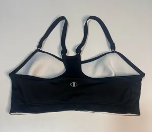 Champion Black Racerback Sports Bra with White Lining thumbnail 1