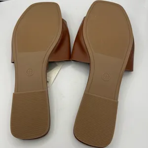 A New Day Deidra brown faux leather slide sandals women’s Size 11 thumbnail 7
