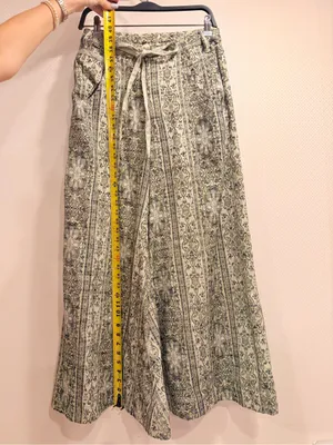 NWT Free People Dahlia Wide-Leg Pants Lemongrass Combo MSRP $198 Size 4 thumbnail 5