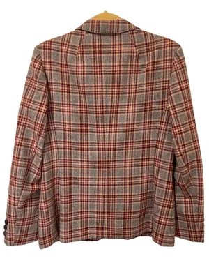 Vintage Pendleton Plaid Wool Blazer 14 S/M Brown Red thumbnail 5