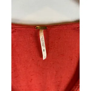 Free People Beaded Boho Tunic Dress Burnt Orange Red Long Sleeve L‎ Peasant Folk thumbnail 3