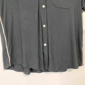 Stars Above Women’s Short Sleeve Pocket Front Button Sleepwear Shirt Black NWT thumbnail 3