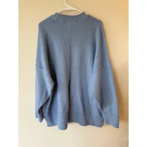 Aerie Ribbed Knit Oversized Pullover Sweater Blue Women's Size XL Boho Normcore thumbnail 2