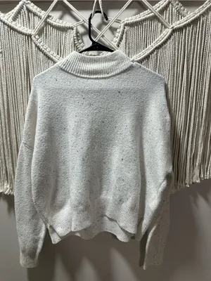 Jessica Simpson Cream Speckled Funnel Neck Sweater thumbnail 2