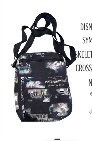 Disney Silly‎ Symphony Skeleton Dance Canvas Crossbody Bag Purse thumbnail 1