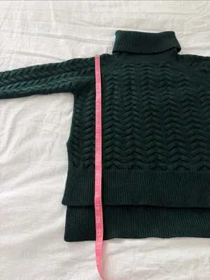 Aritzia Wilfred Free Lin Sweater 100% Wool Roll Neck Green XS thumbnail 14