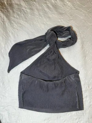 Hello Molly Women's Grey and Silver Neck Tie Shirt in Charcoal thumbnail 4