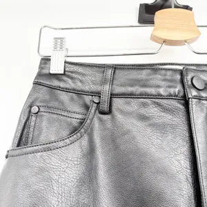 Pilcro Anthropologie Womens Black Faux Leather The Madi Front Slit Maxi Skirt 2 thumbnail 4