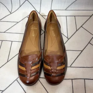 Clarks Gracelin Gemma Flats 8.5 Brown Leather Woven Slip On Loafers 261252914060 thumbnail 6