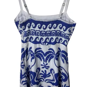 NEW Beach‎ Riot Rianne Printed Maxi Dress Blue White Tropical Resort Travel XS thumbnail 10
