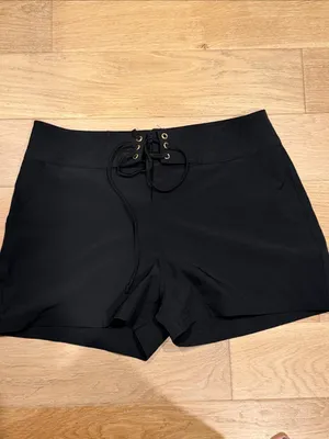 La Blanca Black Lace-Up Swim board shorts large‎ thumbnail 2