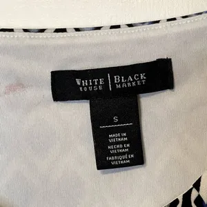 White House Black Market Women's Top Geometric Ruched Sleeveless Keyhole‎ Small thumbnail 6