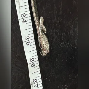 silver-tone belt with two fish heads that connect at the center. thumbnail 9