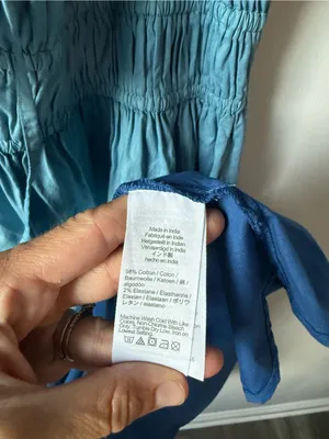J. Crew Cotton Dip Dye Ombre Blue Maxi Sundress Comfy Blue White Boho Size M thumbnail 6