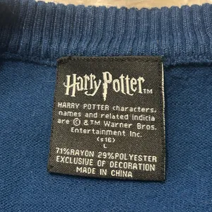 Harry Potter Blue Ravenclaw Cardigan Academic Varsity Stripe sweater Large thumbnail 7