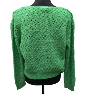 MANGO -MNG Green V Neck Sweater‎ Women Size Medium Long Sleeve thumbnail 5