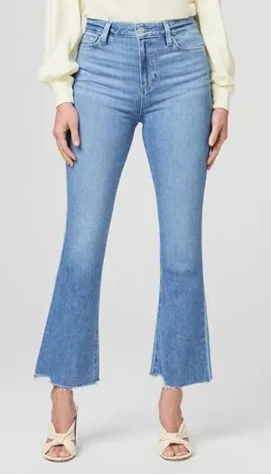 PAIGE Claudine High Rise Kick Flare Crop Jeans Darling Light Wash Size 30 Casual thumbnail 1