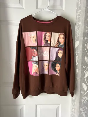 Barbie Hybrid Apparel Womans sz XL Graphic Sweatshirt Cozy pullover crew neck thumbnail 2