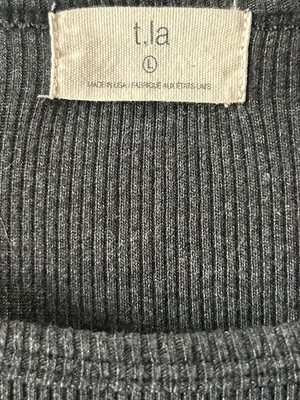 Anthropologie T.la long sleeve ribbed crew neck thumbnail 2