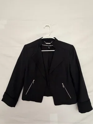 White House Black Market Women’s Black Blazer Size 8 Excellent Used(A829) thumbnail 2