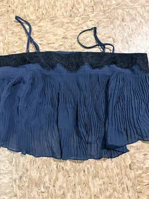 Y2K Free People Intimately Dark Navy Pleated Cami thumbnail 3