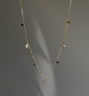 Minimalist Gold Dainty Water Drop Necklace thumbnail 1