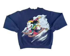 Vintage Mickey Mouse Skiing Navy Blue Graphic Crewneck Sweater thumbnail 1
