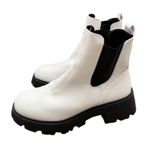 Topshop White Chunky Chelsea Boots Lug Sole Platform Ankle Booties Size 40 thumbnail 3