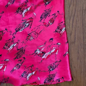 Vintage 90s Natori Private Luxuries Red Silk Cami Art Print Slip Tank XL💛 thumbnail 8