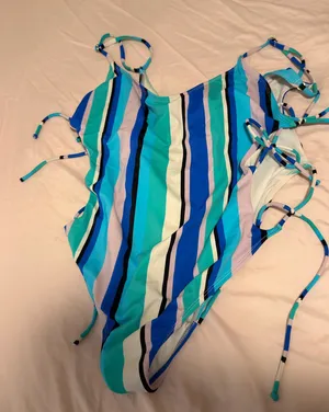 Lace-up one-piece swimsuit thumbnail 1
