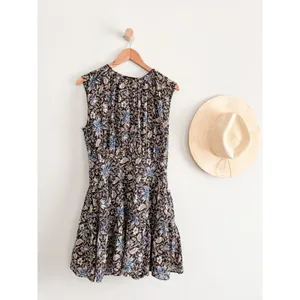 Madewell | NWT Gathered Button-Front Mini Dress Floral Carob | Sz M thumbnail 2