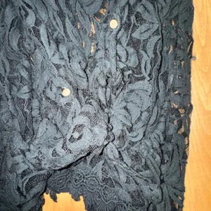 Tempo Paris Black Floral Lace Sharkbite Hem Long‎ Sleeve Top NWT Size L thumbnail 5