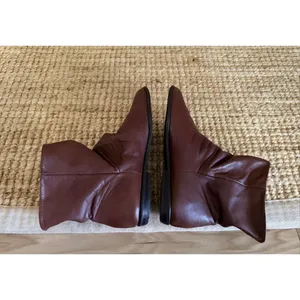 Vintage Nine West Dinah Soft Leather Slouch Ankle Boots Brown Minimalist thumbnail 4