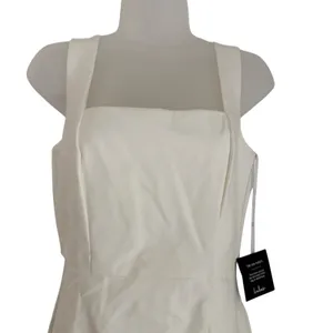 Lulu's Baby You’re The One White Sleeveless Bodycon Midi Dress Lined Bridal thumbnail 5
