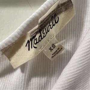 Madewell Brightside Rib One-Shoulder Tank in Eyelet white Size XSmall NWT thumbnail 5