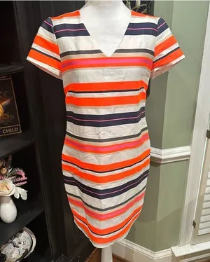 Vilagallo Striped Shift Dress Size 40 (Approx. US 8)Made in Portugal thumbnail 1