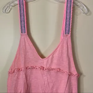 ASOS Peach Aztec Graphic Long Sleeveless Top Size 8 thumbnail 2