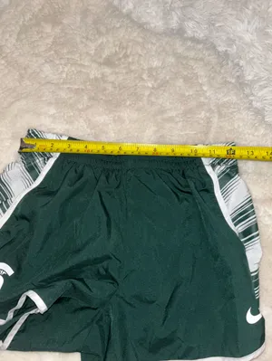 MSU Michigan State University green white Nike dri-fit shorts woman’s small thumbnail 4