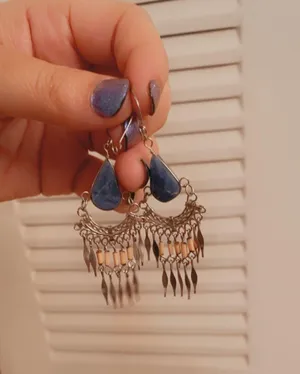 Tribal Like Earrings Blue thumbnail 1