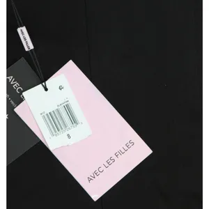 NWT Avec Les Filles Sweetheart Bow Trim Sleeveless Mini Dress Black / Pink 8 thumbnail 6